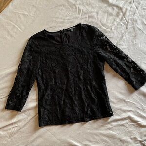 Adrianna Papell Black Lace Blouse